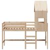 vidaXL Ł&oacute;żko na antresoli, z drabiną i dachem, 90x190 cm, sosna