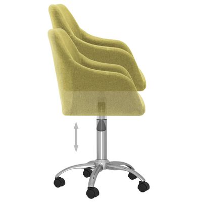 vidaXL Obrotowe krzesło stołowe, zielone, obite tkaniną