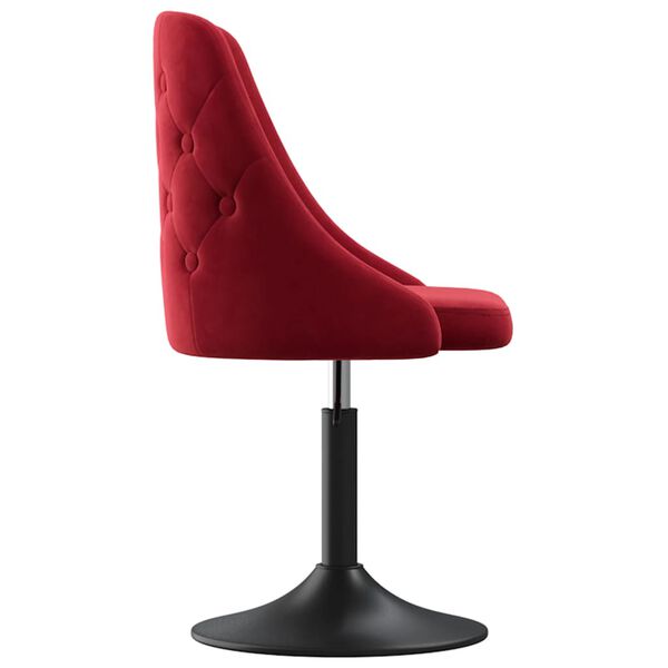 vidaXL Krzesło stołowe, winna czerwień, obite aksamitem