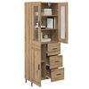 vidaXL Highboard 2 pcs Dąb rzemieślniczy Drewno inżynieryjne i szkło