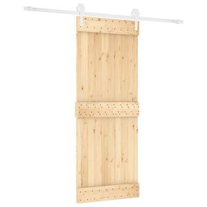 vidaXL Drzwi przesuwne 80 x 210 cm Lite Drewno Sosnowe (Nieobrobione)