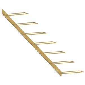 vidaXL Ścienny uchwyt na 7 butelek wina, złoty, metalowy