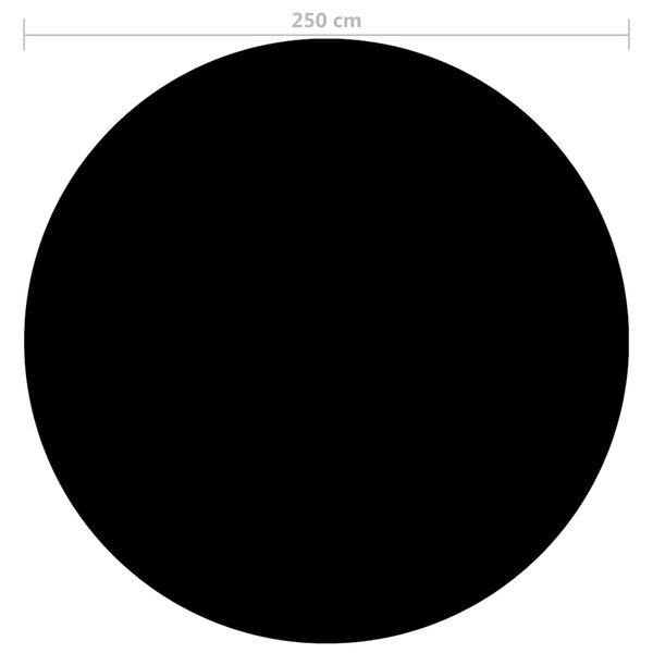 vidaXL Pokrywa na basen, czarna, 250 cm, PE