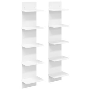 vidaXL P&oacute;łka ścienna 2 szt. Biały 22 x 15 x 100 cm Drewno inżynieryjne
