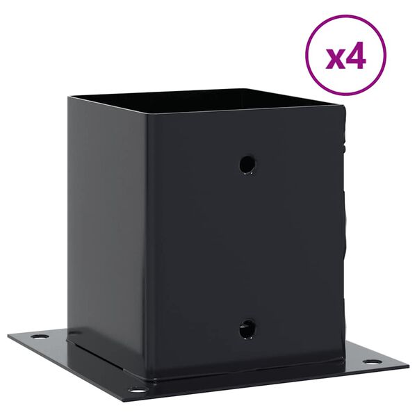 vidaXL Podstawy słupk&oacute;w kwadratowe 4 szt. Antracyt 101x101 mm