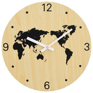 vidaXL Zegar ścienny, ż&oacute;łto-czarny, &Oslash;30 cm, materiał drewnopochodny