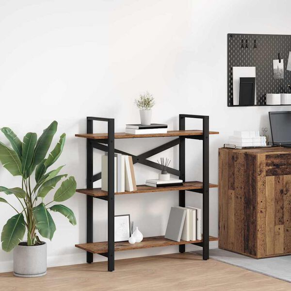 vidaXL P&oacute;łka na książki Stare drewno 100 x 33,5 x 102 cm