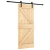 vidaXL Drzwi przesuwne Naturalny i czarny 85 x 210 cm