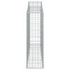 vidaXL Kosze gabionowe, 15 szt, 200x30x100/120cm, galwanizowane żelazo
