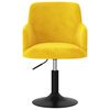 vidaXL Obrotowe krzesło stołowe, musztardowe, obite aksamitem