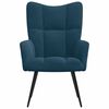 vidaXL Fotel, niebieski, obity aksamitem