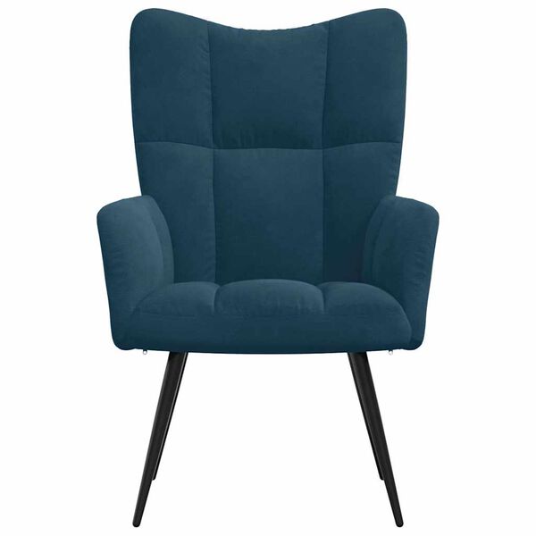 vidaXL Fotel, niebieski, obity aksamitem