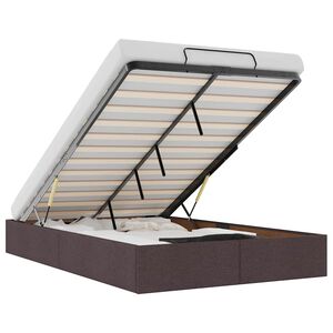 vidaXL Rama ł&oacute;żka otomana bez materaca, brązowa, 120x200 cm, tkanina