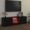 vidaXL Szafka pod TV z oświetleniem LED, czarna, 120 x 30 x 36 cm