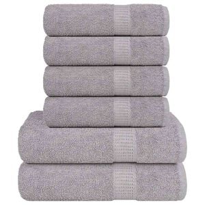 vidaXL 6-cz. zestaw ręcznik&oacute;w, FROGN, szary, 360 g/m&sup2;