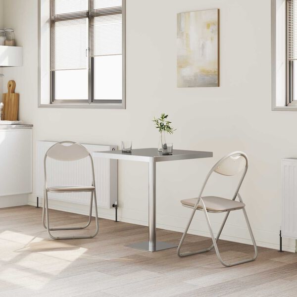 vidaXL Krzesło składane 2 pcs piaskowy 48 x 43,5 x 81 cm