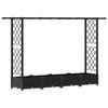 vidaXL Podniesione ł&oacute;żko z kratką i dachem Czarny 203 x 40 x 121 cm PP