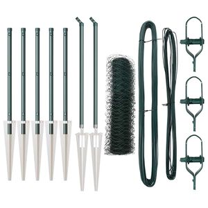 vidaXL Słupek ogrodzeniowy. zielony