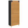 vidaXL Highboard Czarny Dąb 69,5 x 34 x 180 cm Materiał drewnopochodny