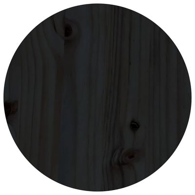 vidaXL Stolik kawowy, czarny, Ø 35x35 cm, lite drewno sosnowe