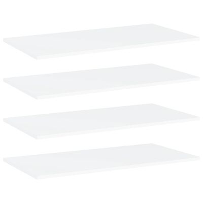 vidaXL Półki na książki, 4 szt., białe, 80x40x1,5 cm, płyta wiórowa