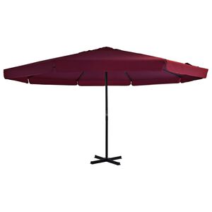 vidaXL Parasol ogrodowy na słupku aluminiowym, 500 cm, bordowy