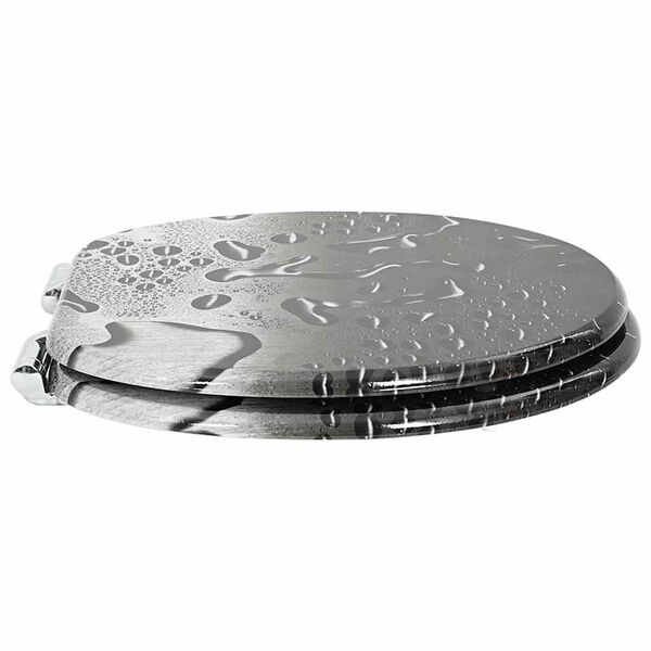 vidaXL Deska toaletowa z samoodblokowaniem Szary 44 x 38 cm Płyta MDF