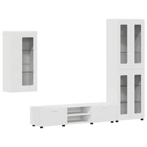 vidaXL Zestaw szafek RTV FLORIN 3 pcs Biały Drewno inżynieryjne