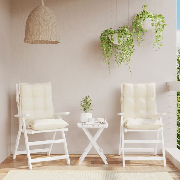 vidaXL Poduszki na krzesła z niskim oparciem, 2 szt., kremowe