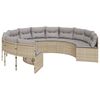 vidaXL Sofa ogrodowa z poduszkami, okrągła, beżowy rattan PE