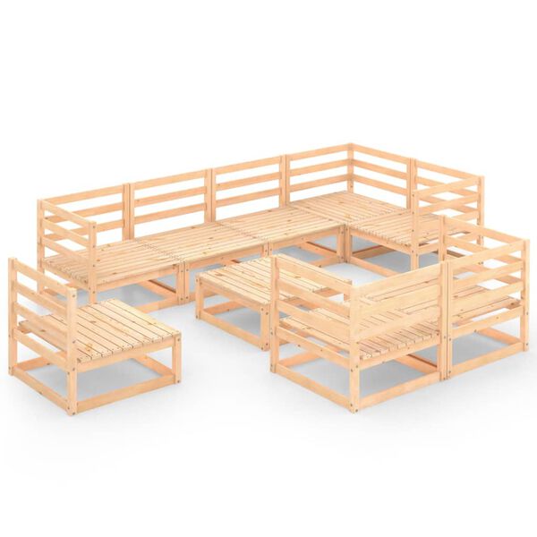 vidaXL 9-cz. zestaw mebli wypoczynkowych do ogrodu, drewno sosnowe