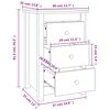 vidaXL Szafka nocna, biały, 40x35x61,5 cm, lite drewno sosnowe