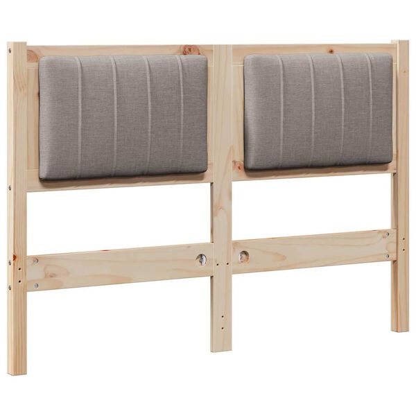 vidaXL Tapicerowane wezgłowie Brązowy 120 cm Lite drewno sosnowe