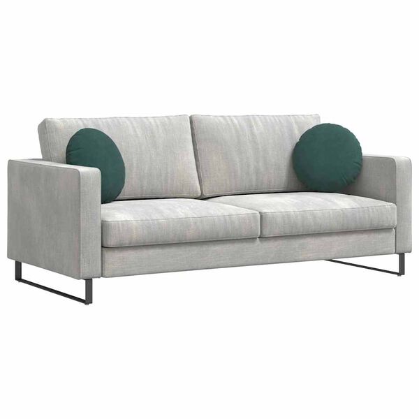 vidaXL Poduszki na siedziska 2 pcs Ciemna zieleń Ø 40 x 13 cm Aksamit