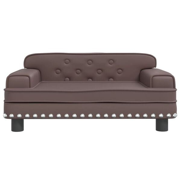vidaXL Sofa dla dzieci, brązowa, 70x45x30 cm, sztuczna skóra