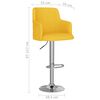 vidaXL Stołki barowe, 2 szt., musztardowe, tapicerowane tkaniną
