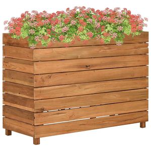 vidaXL Podwyższona donica 100x40x72 cm drewno tekowe z recyklingu/stal
