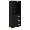vidaXL Highboard Czarny Dąb 69,5 x 32,5 x 180 cm Drewno inżynieryjne