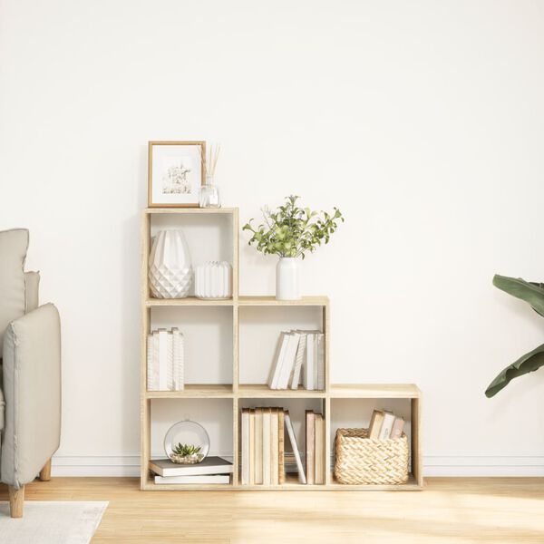 vidaXL Regał przegroda, 3 poziomy, dąb sonoma, 99x29x99 cm