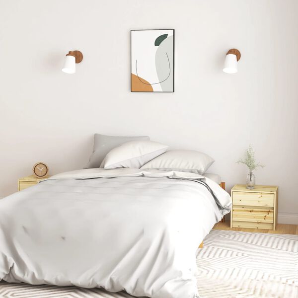 vidaXL Szafki nocne, 2 szt., 40x30,5x35,5 cm, lite drewno jodłowe