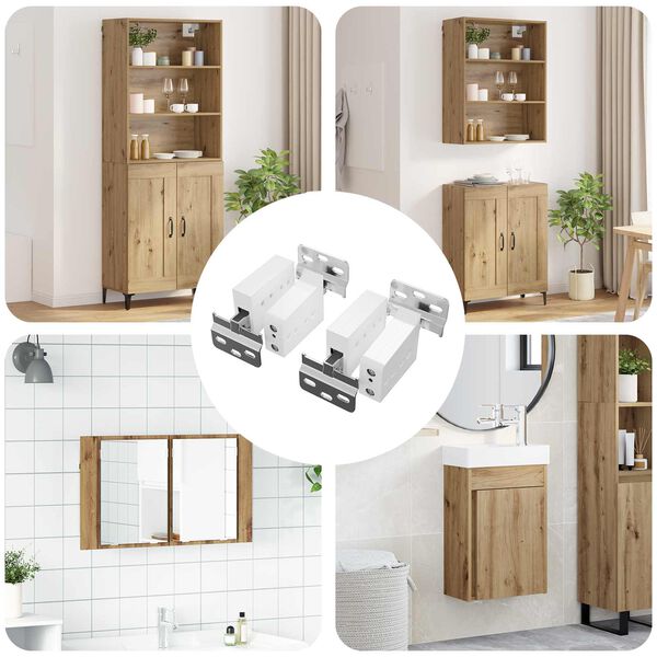 vidaXL Wspornik do zawieszenia szafki 2 pcs Biały 70 x 48 x 19 mm