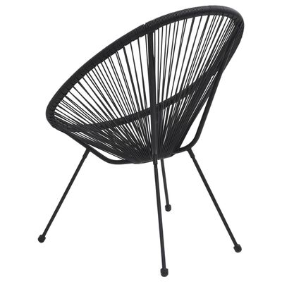 vidaXL Ogrodowe krzesła księżycowe, 2 szt., rattanowe, czarne