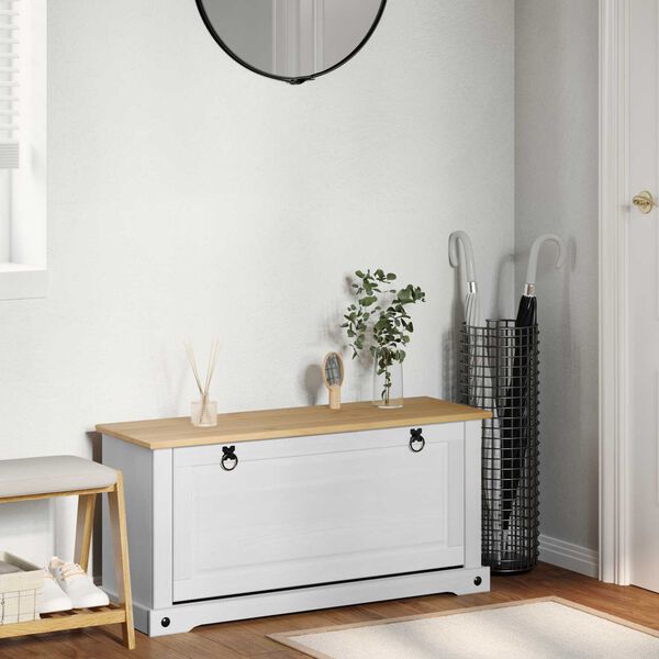 vidaXL Szafka na buty Corona Biały 99 x 32 x 49 cm Lite drewno sosnowe