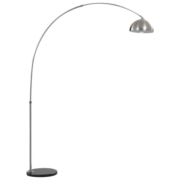 vidaXL Lampa łukowa, 60 W, srebrna, E27, 170 cm