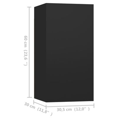 vidaXL Szafki telewizyjne, 2 szt., czarne, 30,5x30x60 cm