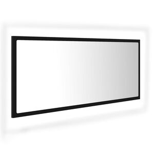 vidaXL Lustro łazienkowe z LED, czarne, 100x8,5x37 cm, akryl