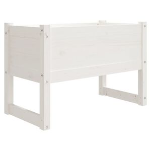 vidaXL Donica, biała, 78x40x52 cm, lite drewno sosnowe