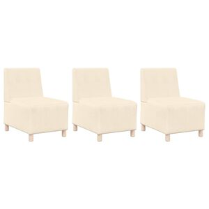 vidaXL Modułowa sofa bez podłokietnik&oacute;w 3 pcs Kremowy 55 x 74 x 82 cm