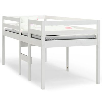 vidaXL Wysokie łóżko, białe, 90x190 cm, lite drewno sosnowe