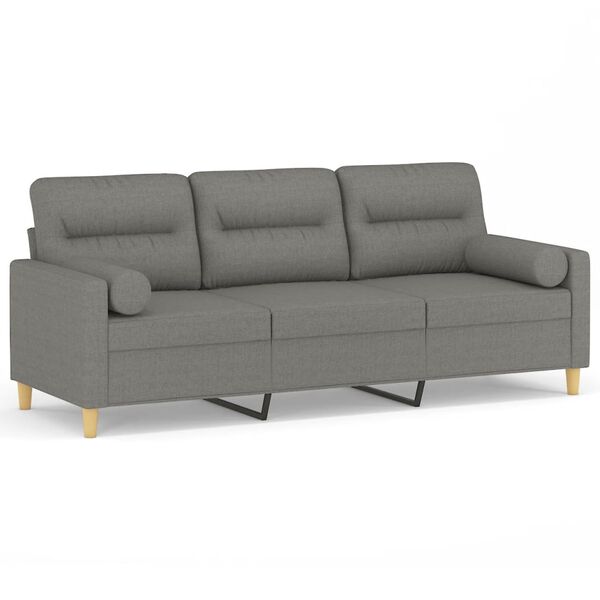 vidaXL 3-osobowa sofa wypoczynkowa z poduszkami, ciemnoszara, 180 cm